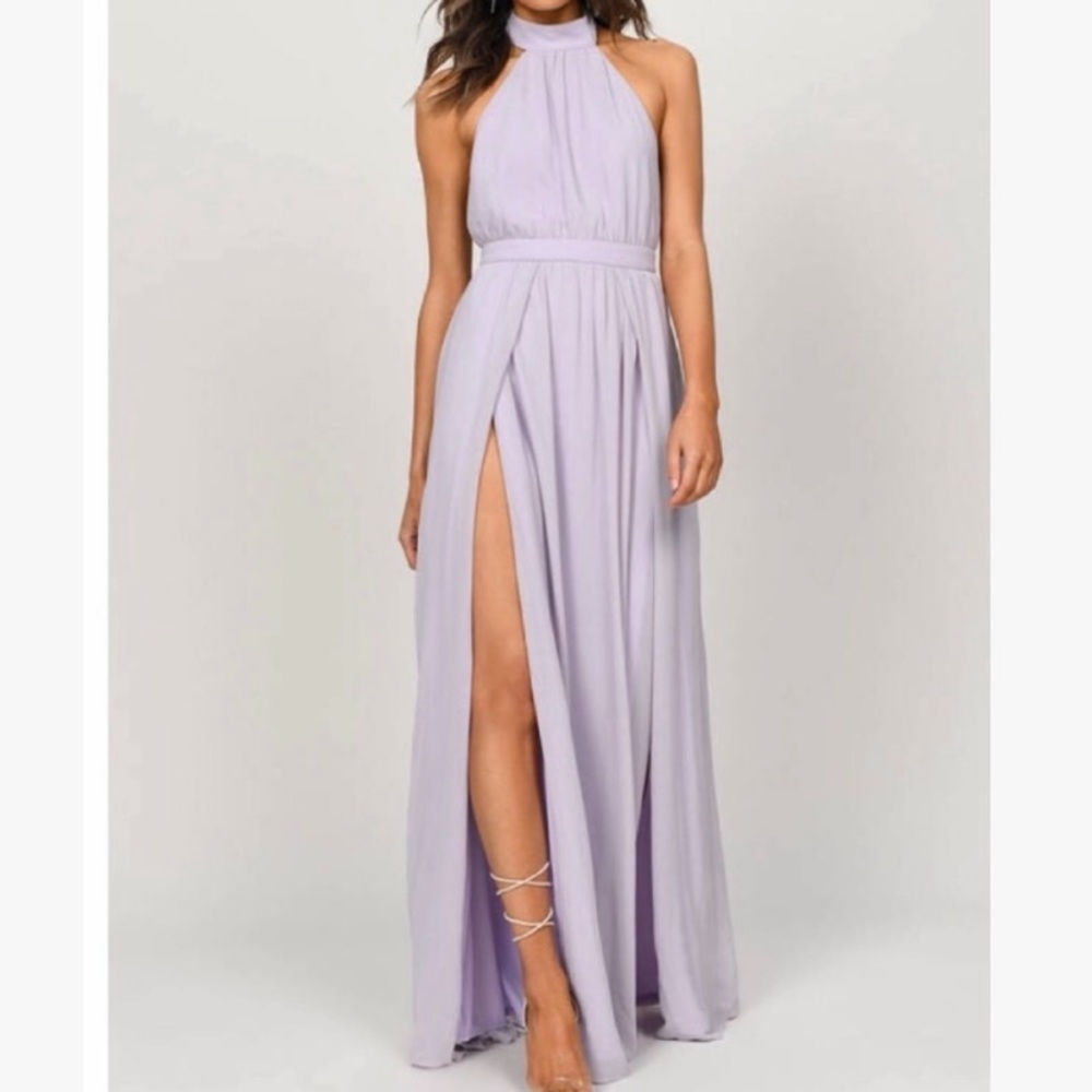 Tobi Lavender Backless high neck Maxi Dress